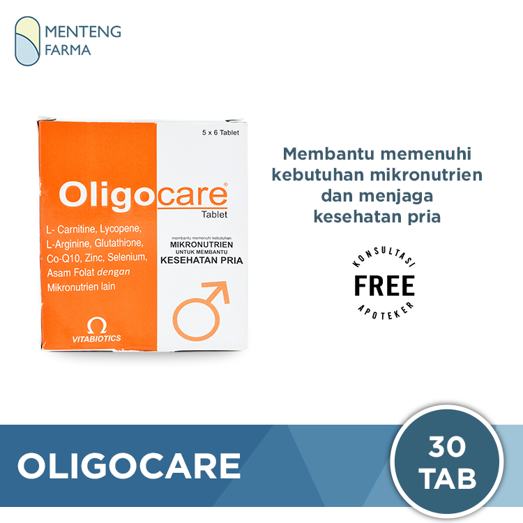 Oligocare 30 Tablet - Suplemen Penunjang Promil dan Kesuburan Pria - Menteng Farma