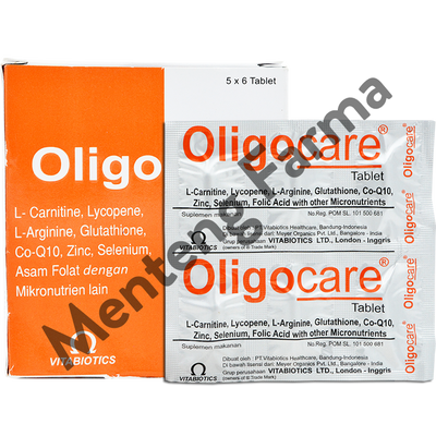 Oligocare 30 Tablet - Suplemen Penunjang Promil dan Kesuburan Pria - Menteng Farma