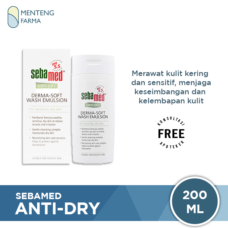 Sebamed Anti Dry Derma Soft Wash Emulsion 200 ML - Sabun Khusus Kulit Kering dan Sensitif - Menteng Farma