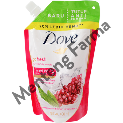 Dove Go Fresh Sabun Mandi Cair Revive Refill 400 ML - Sensasi Kesegaran buah Pomegranate dan Lemon - Menteng Farma