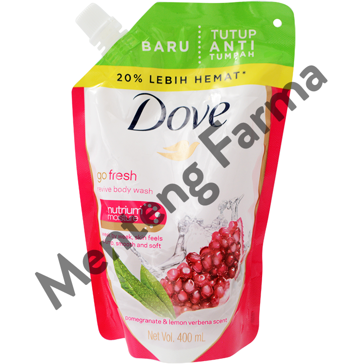 Dove Go Fresh Sabun Mandi Cair Revive Refill 400 ML - Sensasi Kesegaran buah Pomegranate dan Lemon - Menteng Farma