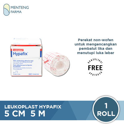 Hypafix Plaster Roll 5 CM x 5 M - Perekat Luka Lebar Non Woven - Menteng Farma