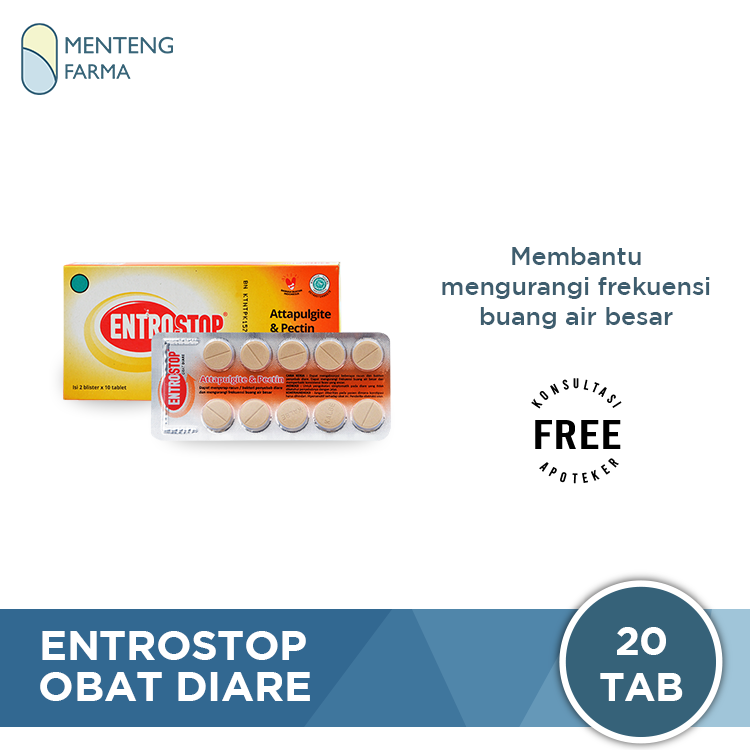 Entrostop Obat Diare - Cepat Menghentikan Diare - Menteng Farma