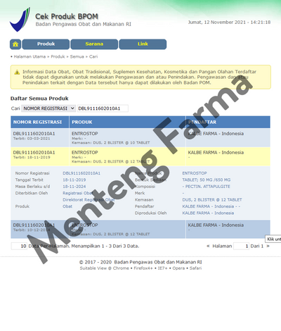 Entrostop Obat Diare - Cepat Menghentikan Diare - Menteng Farma