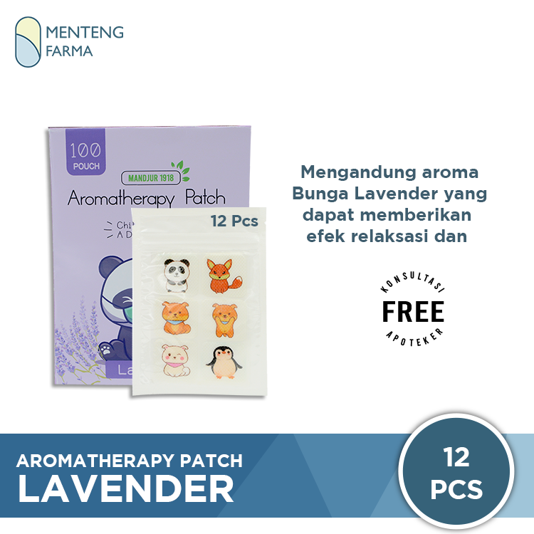 Mandjur 1918 Aromatherapy Patch Lavender Sachet (12 Patch) - Menteng Farma