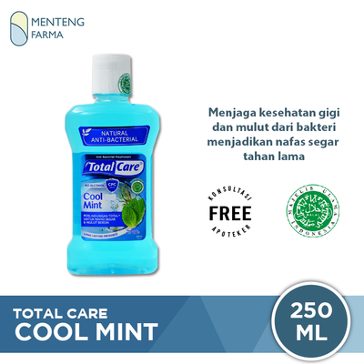 Total Care Mouthwash Cool Mint 250 mL - Obat Kumur Penyegar Nafas - Menteng Farma