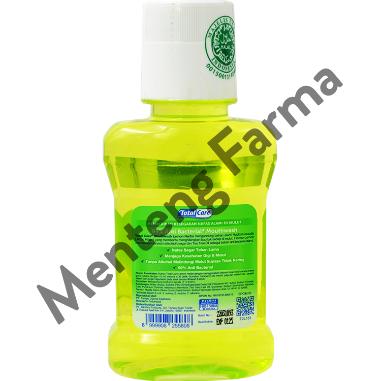 Total Care Mouthwash Lemon Herbs 100 mL - Obat Kumur Penyegar Nafas - Menteng Farma