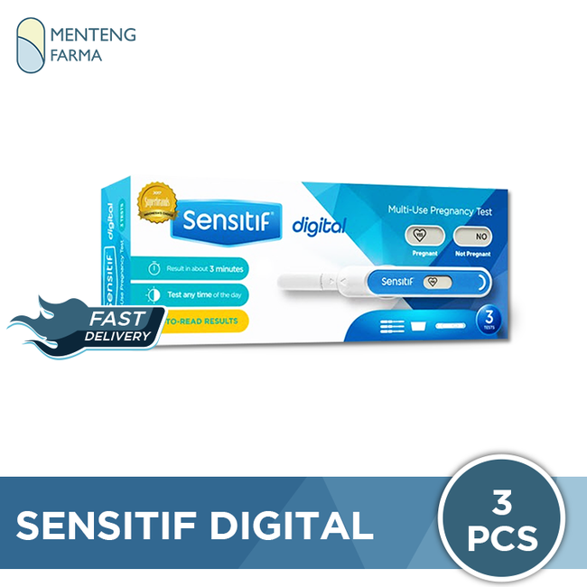 Sensitif Digital Multi Use Pregnancy Test Isi 3 Pcs - Testpack Digital - Menteng Farma