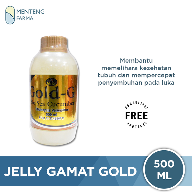 Jelly Gamat Gold G Sea Cucumber 500 mL - Ekstrak Teripang Laut Asli - Menteng Farma