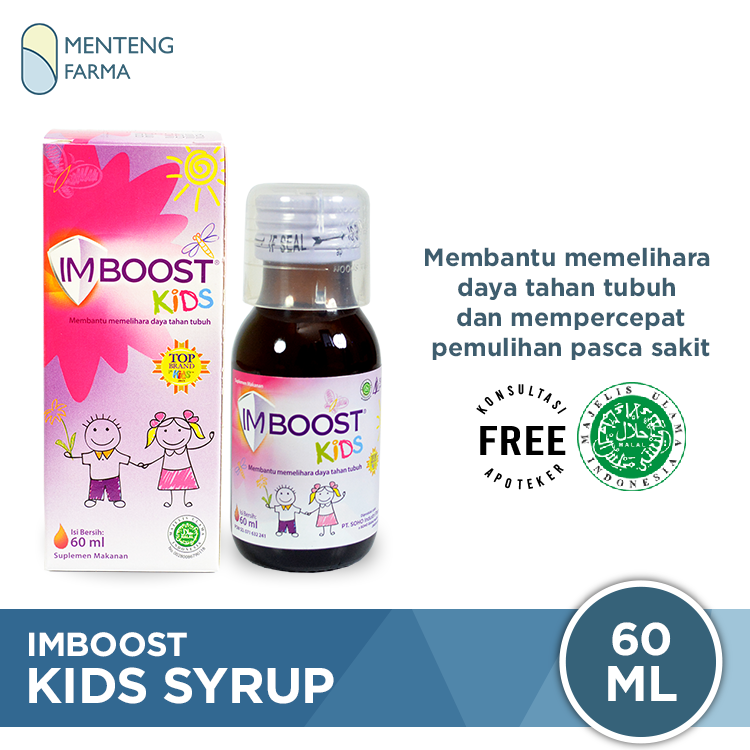 Imboost Kids Syrup 60 ML - Suplemen Penambah Daya Tahan Tubuh Anak - Menteng Farma