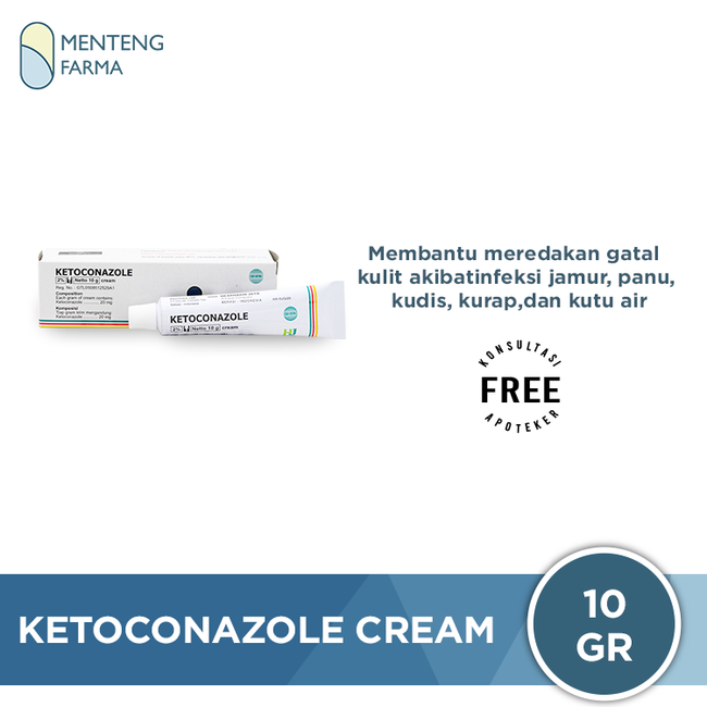 Ketoconazole Cream - Salep Gatal, Panu, Kudis, Kurap, Kutu Air, Eksim - Menteng Farma