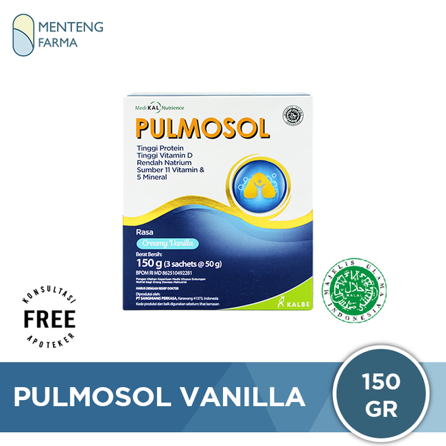 Pulmosol Vanila 150 Gram - Susu Nutrisi Kesehatan Pernapasan - Menteng Farma