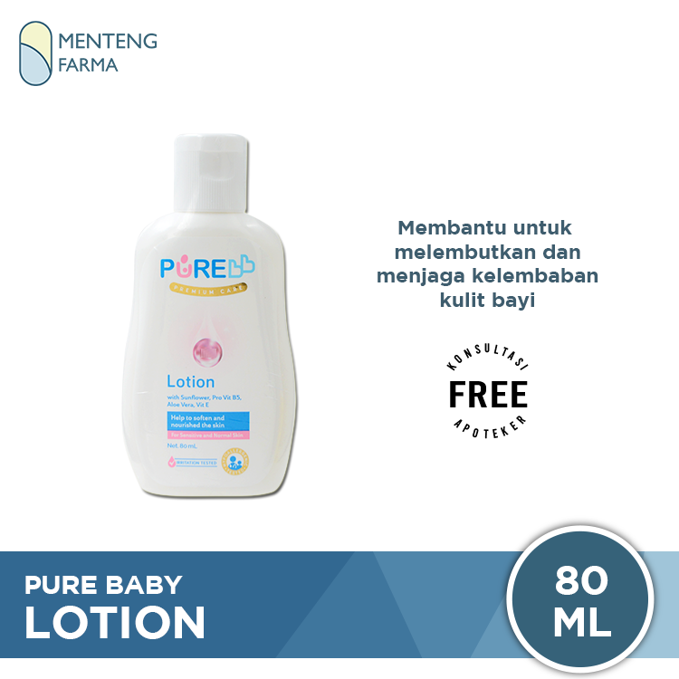 Pure Baby Lotion 80 mL - Lotion Pelembab Kulit Bayi - Menteng Farma