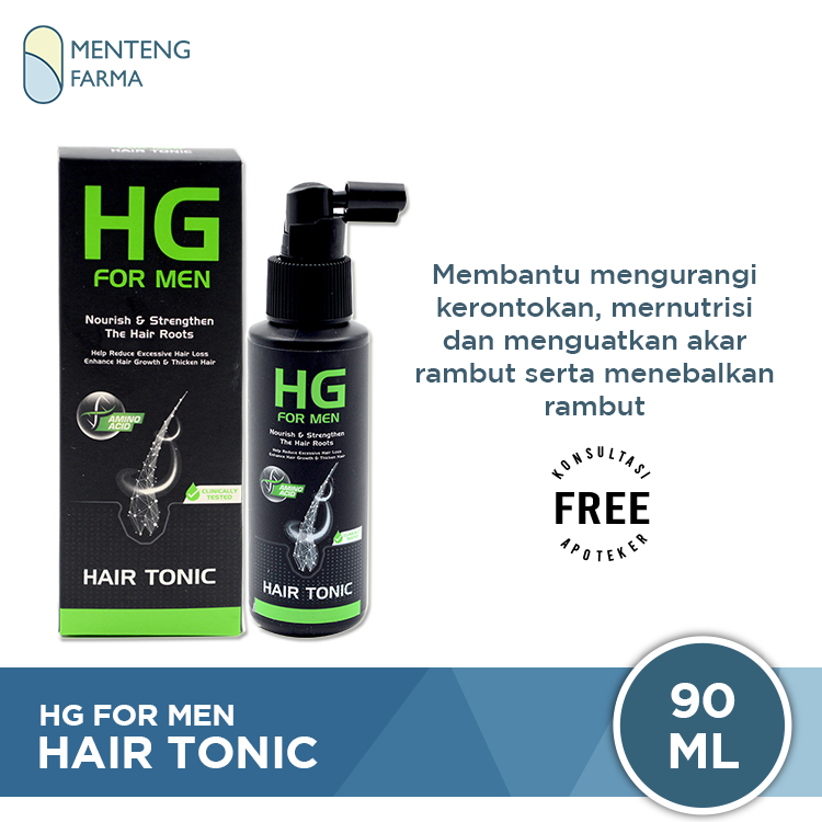 HG For Men Hair Tonic 90 ML - Vitamin Rambut Rontok, Meningkatkan Kesuburan Rambut - Menteng Farma