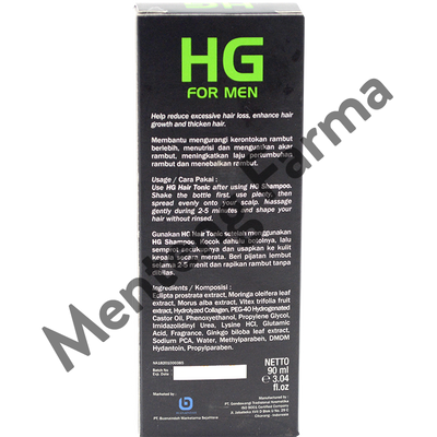 HG For Men Hair Tonic 90 ML - Vitamin Rambut Rontok, Meningkatkan Kesuburan Rambut - Menteng Farma