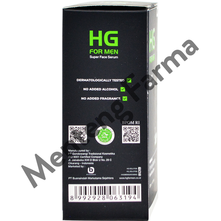 HG For Men Face Serum 30 ML - Serum Wajah Untuk Pria - Menteng Farma