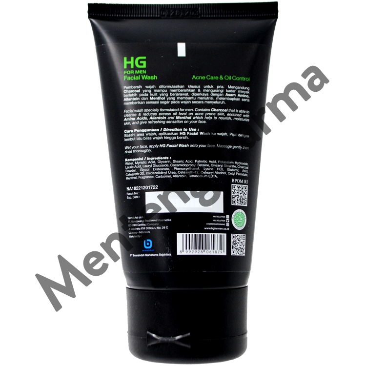 HG For Men Facial Wash Acne Care & Oil Control 100 ML - Sabun Cuci Muka Khusus Kulit Berjerawat - Menteng Farma