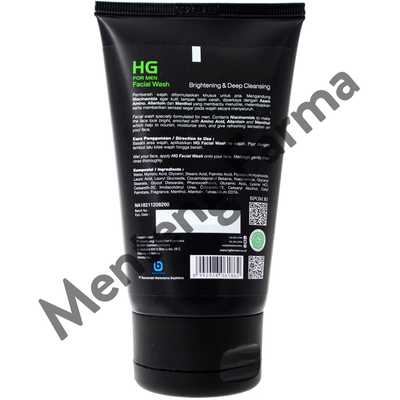 HG For Men Facial Wash Brightening & Deep Cleansing 100 ML - Pembersih dan Pencerah Kulit Wajah Pria - Menteng Farma