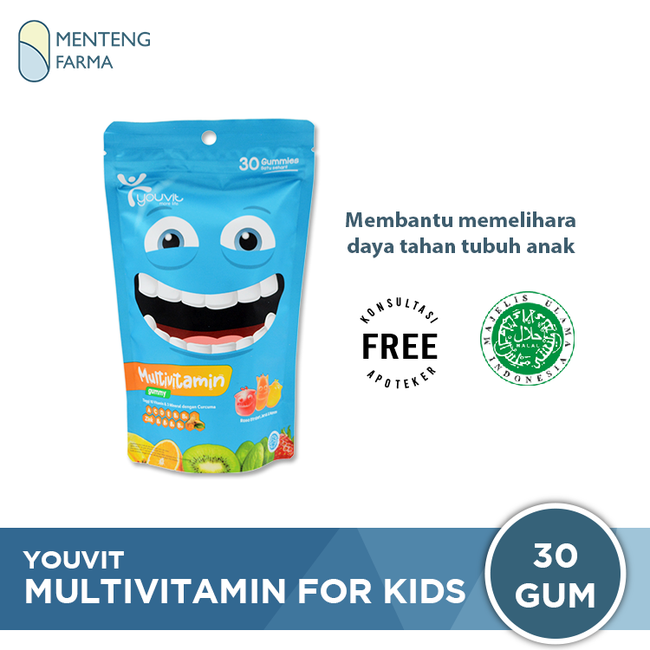 Youvit Multivitamin For Kids 30 Gummies - Multivitamin Gummy Anak Rasa Mix Buah - Menteng Farma