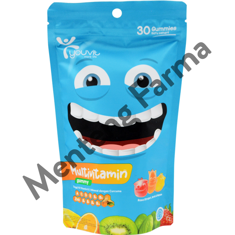 Youvit Multivitamin For Kids 30 Gummies - Multivitamin Gummy Anak Rasa Mix Buah - Menteng Farma