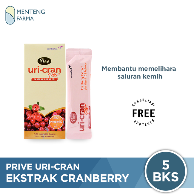 Prive Uricran Plus 8 Gr 5 Sachet - Menjaga Kesehatan Saluran Kemih - Menteng Farma