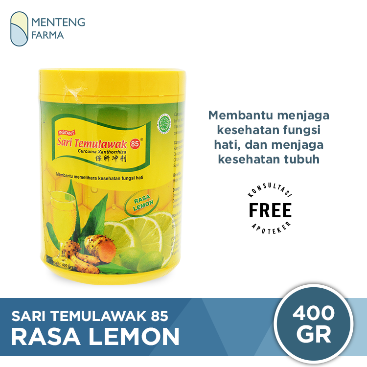 Sari Temulawak 85 Instan Plus Madu Lemon Toples 400 gr - Menteng Farma