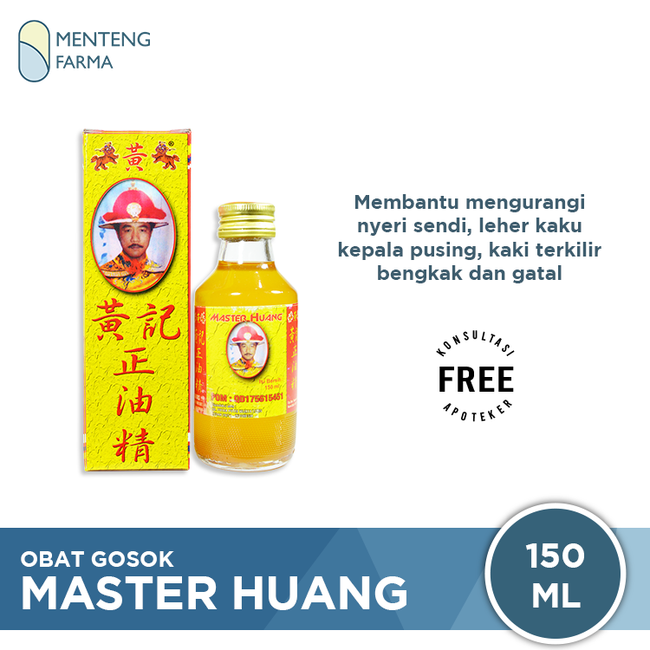 Obat Gosok Master Huang - Meredakan Pegal Linu, Nyeri Sendi, Keseleo - Menteng Farma