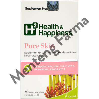 H2 Pure Skin 30 Kaplet - Suplemen Kesehatan Kulit Berjerawat - Menteng Farma