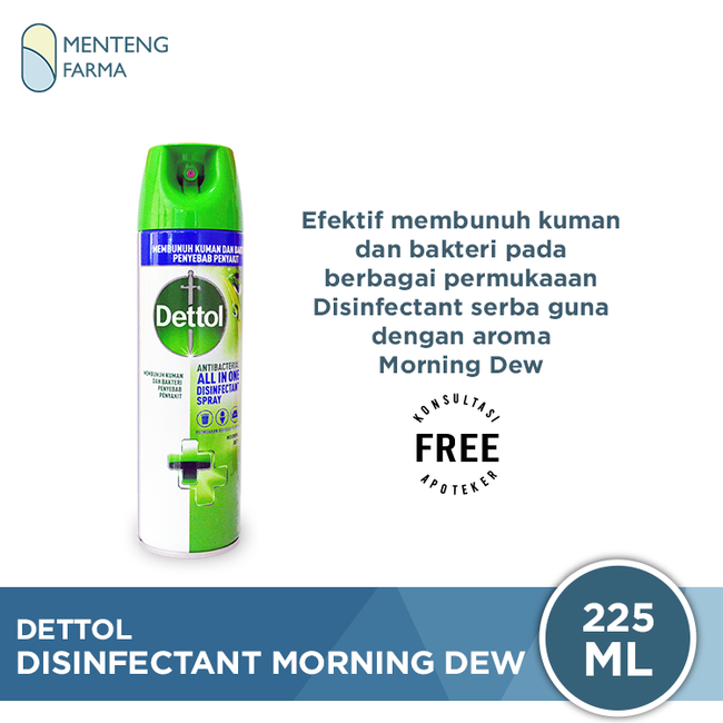 Dettol Disinfectant Spray Morning Dew 225 ML - Menteng Farma