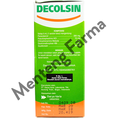 Decolsin Syrup - Menteng Farma