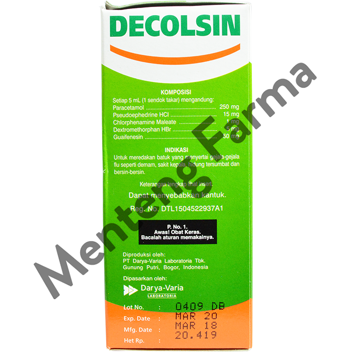 Decolsin Syrup - Menteng Farma