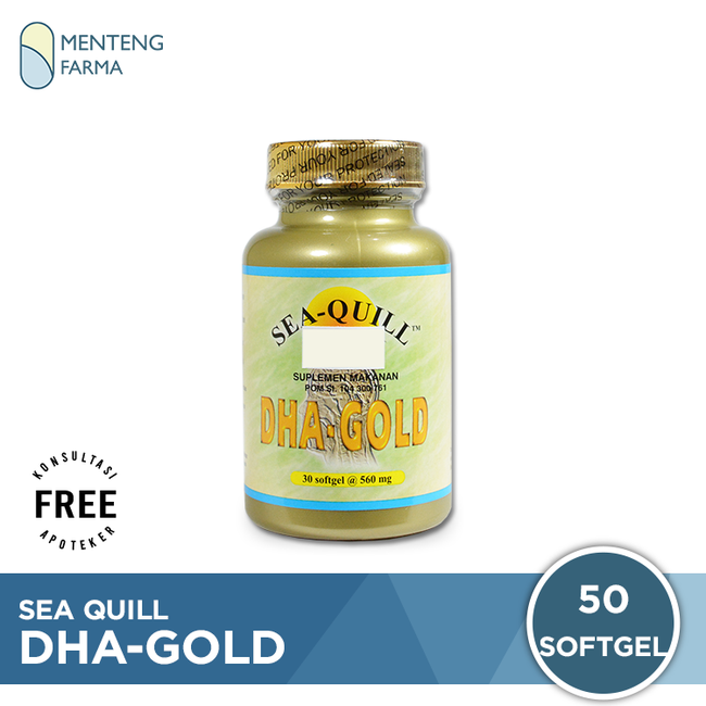 Sea Quill DHA Gold Isi 50 - Suplemen Kesehatan Otak, Daya Ingat - Menteng Farma