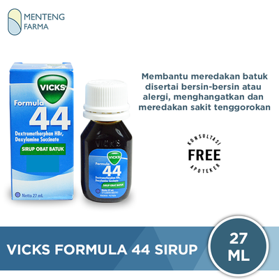 Vicks Formula 44 Sirup Obat Batuk 27 mL - Menteng Farma