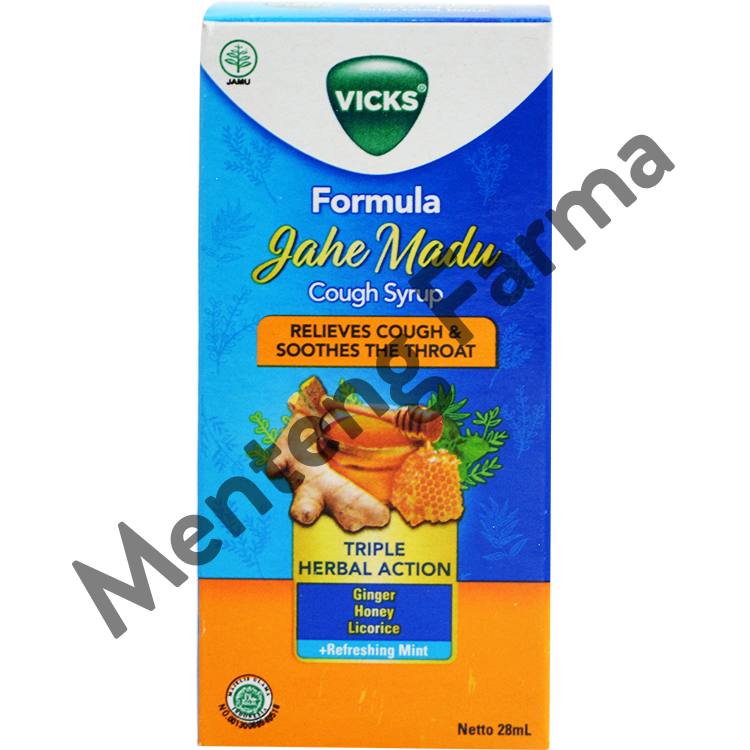 Vicks Formula Jahe Madu Sirup Obat Batuk 28 mL - Pereda Batuk dan Pelega Tenggorokan - Menteng Farma