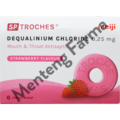 Tablet Hisap SP Troches Meiji (rasa strawberry) - Atasi Gangguan Mulut dan Sakit Tenggorokan - Menteng Farma