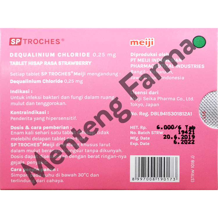 Tablet Hisap SP Troches Meiji (rasa strawberry) - Atasi Gangguan Mulut dan Sakit Tenggorokan - Menteng Farma