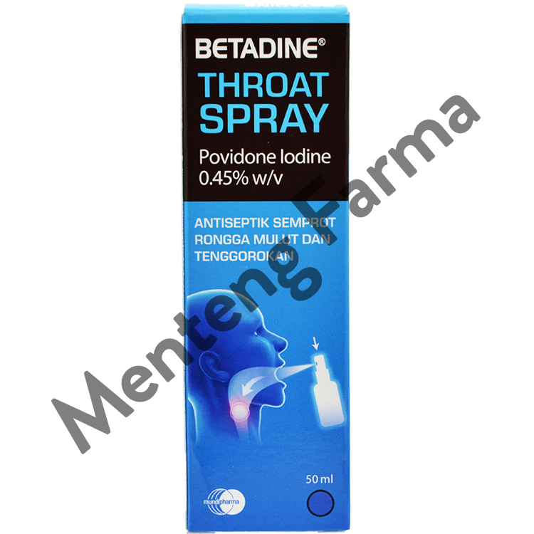 Betadine Throat Spray 50 mL - Spray Antiseptik Rongga Mulut dan Tenggorokan - Menteng Farma