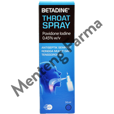 Betadine Throat Spray 50 mL - Spray Antiseptik Rongga Mulut dan Tenggorokan - Menteng Farma