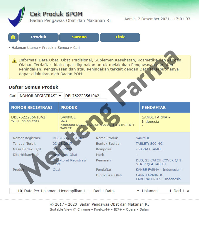 Sanmol Paracetamol Tablets - Obat Penurun Panas / Demam, Pereda Nyeri - Menteng Farma