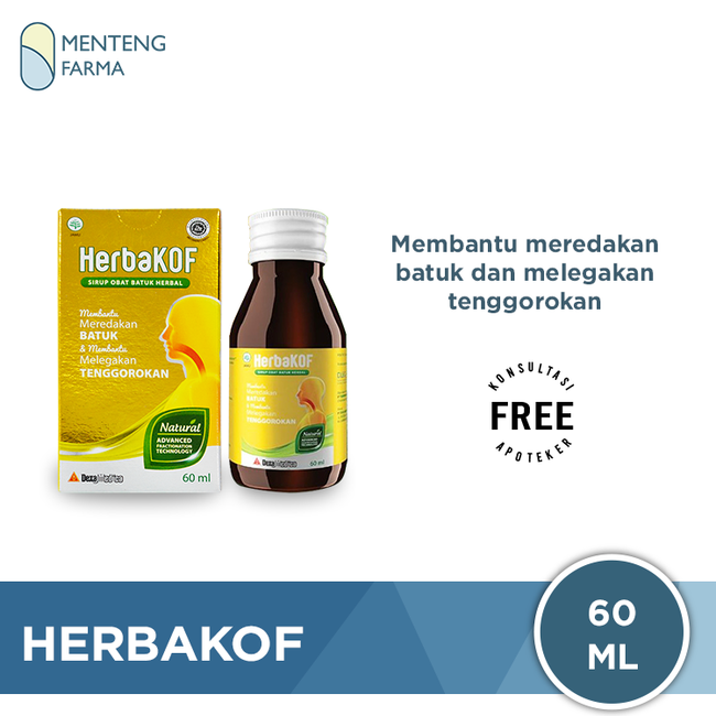 HerbaKOF Syrup 60 ML - Sirup Obat Batuk Herbal - Menteng Farma