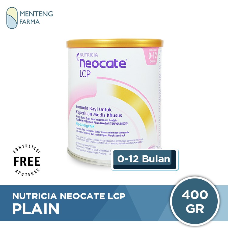 Nutricia Neocate LCP 400 gram - Susu Formula Khusus Bayi Alergi Susu Sapi (0 - 12 Bln) - Menteng Farma