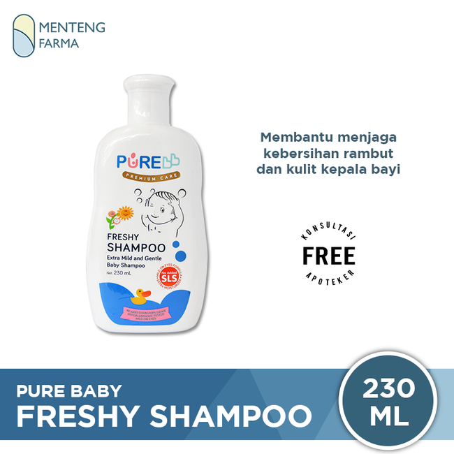 Pure Baby Shampoo Freshy 230 mL - Shampoo Bayi Non SLS - Menteng Farma