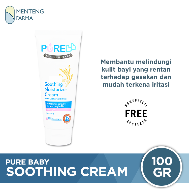 Pure Baby Soothing Moisturizer Cream - Krim Pelembab Kulit Bayi - Menteng Farma