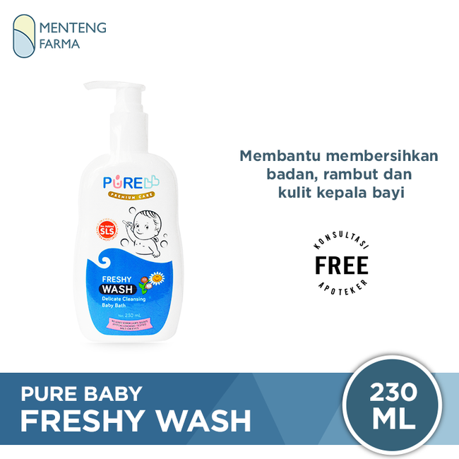 Pure Baby Wash Freshy 230 mL - Sabun Mandi Bayi Non SLS - Menteng Farma