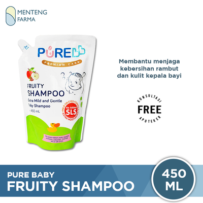 Pure Baby Shampoo Fruity Refill 450 mL - Shampoo Bayi Non SLS - Menteng Farma