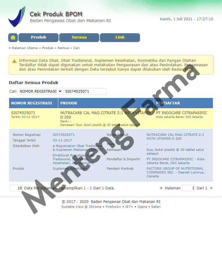 Nutracare Cal Mag Citrate - Suplemen Kalsium Magnesium Untuk Kesehatan Tulang - Menteng Farma