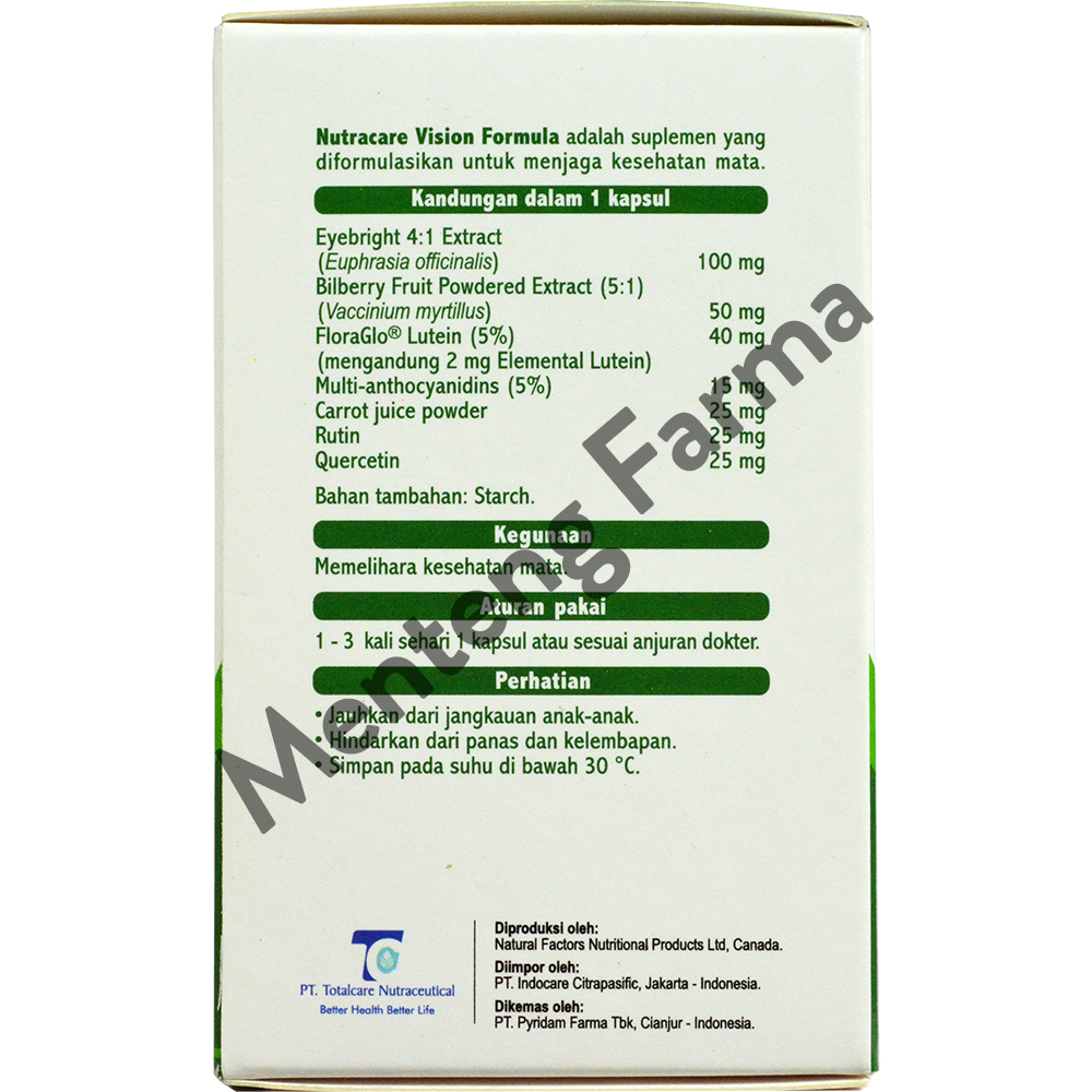 Nutracare Vision Formula - Suplemen Kesehatan Mata - Menteng Farma