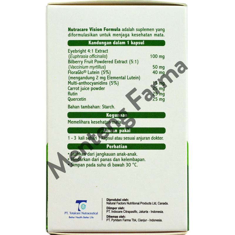 Nutracare Vision Formula - Suplemen Kesehatan Mata - Menteng Farma