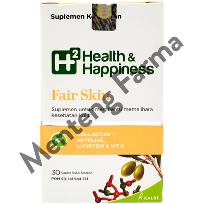 H2 Fair Skin 30 Kaplet - Suplemen Kesehatan Kulit Flek atau Noda Hitam - Menteng Farma