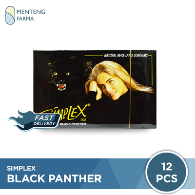 Kondom Simplex Black Panther - Isi 12 - Menteng Farma